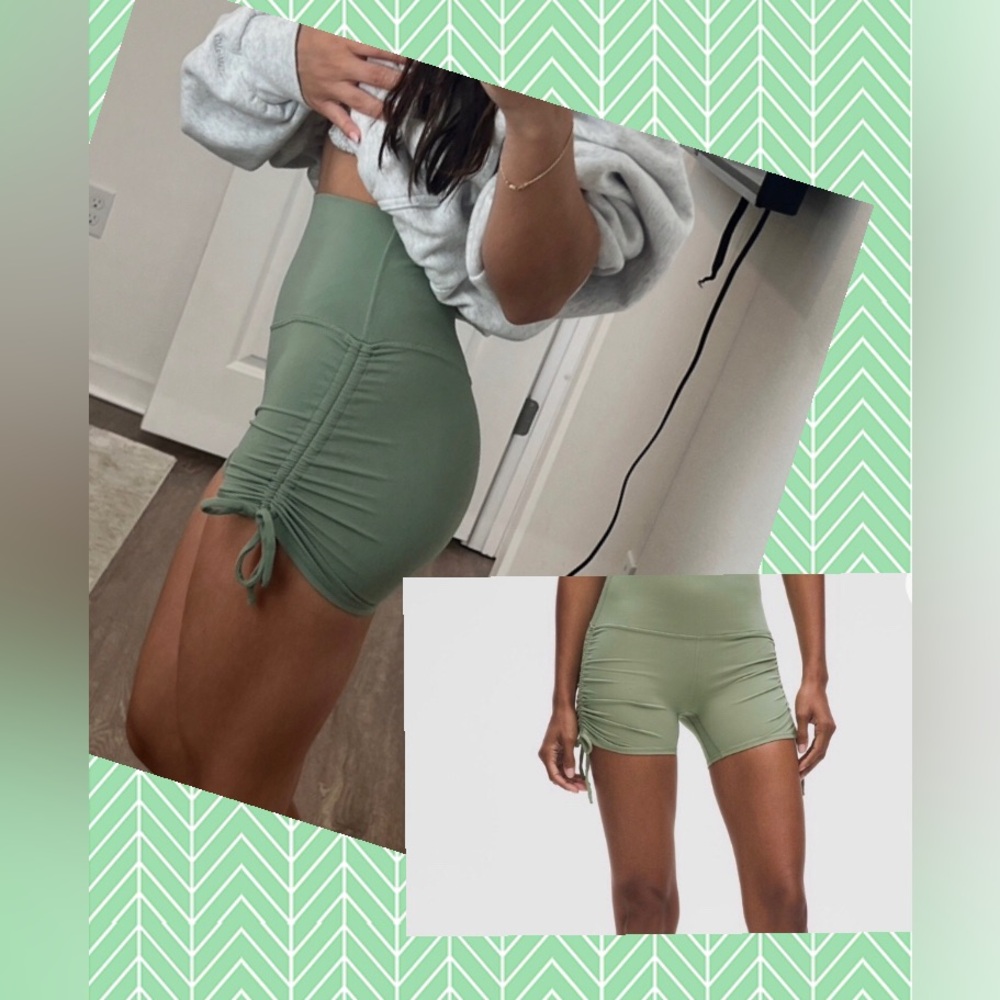 Lululemon NEW Align Ruched Shot 4” Size 2 XS Desert Green